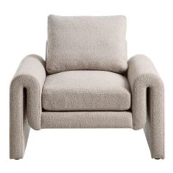 Hampstead Taupe Boucle Curved Armchair -The Furniture Shop ACH 2161 TAUPE BOUCLE WB2