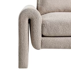 Hampstead Taupe Boucle Curved Armchair -The Furniture Shop ACH 2161 TAUPE BOUCLE detail5