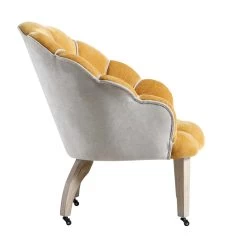 Barnard Scalloped Clam Chair, Mustard Chenille -The Furniture Shop ACH 2163 MUSTARD CHENILLE WB3