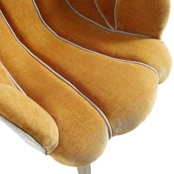 Barnard Scalloped Clam Chair, Mustard Chenille -The Furniture Shop ACH 2163 MUSTARD CHENILLE detail2