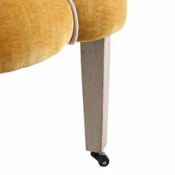 Barnard Scalloped Clam Chair, Mustard Chenille -The Furniture Shop ACH 2163 MUSTARD CHENILLE detail3