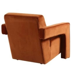 Brompton Sculptural Armchair, Rust Velvet -The Furniture Shop ACH 2173 RUST VEL WB4