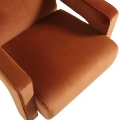 Brompton Sculptural Armchair, Rust Velvet -The Furniture Shop ACH 2173 RUST VEL detail2