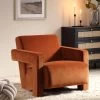Brompton Sculptural Armchair, Rust Velvet 2 Brompton Sculptural Armchair, Rust Velvet -The Furniture Shop ACH 2173 RUST VEL main