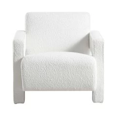 Brompton Sculptural Armchair, White Boucle -The Furniture Shop ACH 2173 WHITE BOUCLE WB1