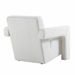 Brompton Sculptural Armchair, White Boucle -The Furniture Shop ACH 2173 WHITE BOUCLE WB4