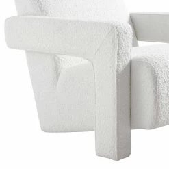 Brompton Sculptural Armchair, White Boucle -The Furniture Shop ACH 2173 WHITE BOUCLE detail1