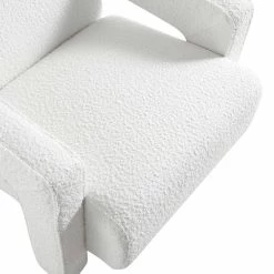 Brompton Sculptural Armchair, White Boucle -The Furniture Shop ACH 2173 WHITE BOUCLE detail2