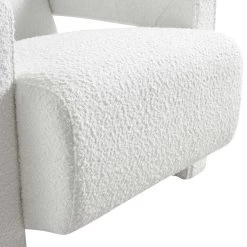 Brompton Sculptural Armchair, White Boucle -The Furniture Shop ACH 2173 WHITE BOUCLE detail3