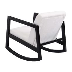 Fyne Ecru Boucle Rocking Armchair, Black Frame -The Furniture Shop ACH 38 ECRU BLACK WB4