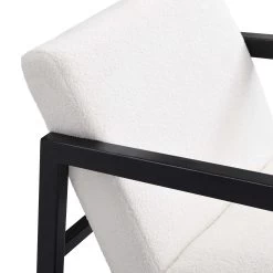Fyne Ecru Boucle Rocking Armchair, Black Frame -The Furniture Shop ACH 38 ECRU BLACK detail1