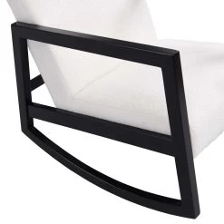Fyne Ecru Boucle Rocking Armchair, Black Frame -The Furniture Shop ACH 38 ECRU BLACK detail2