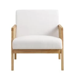 Fyne Beige Fabric Natural Frame Rattan Armchair -The Furniture Shop ACH 608 BEIGEFAB NAT WB2