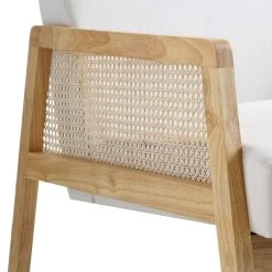 Fyne Beige Fabric Natural Frame Rattan Armchair -The Furniture Shop ACH 608 BEIGEFAB NAT detail2