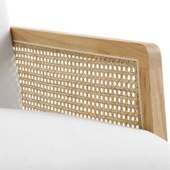 Fyne Beige Fabric Natural Frame Rattan Armchair -The Furniture Shop ACH 608 BEIGEFAB NAT detail3
