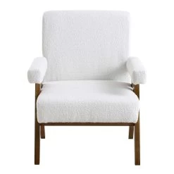 Chinnor White Boucle Accent Chair -The Furniture Shop ACH 729 WHITE BOUCLE WB1