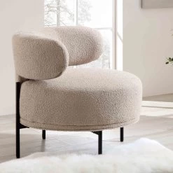 Penn Taupe Boucle Wing Back Accent Chair 16 Penn Taupe Boucle Wing Back Accent Chair -The Furniture Shop ACH 750 TAUPE BOUCLE scene2