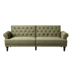 Hanney 3-Seater Chesterfield Sofabed In Moss Green Velvet -The Furniture Shop AYSF 011 MOSSGREEN VEL WB1