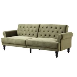 Hanney 3-Seater Chesterfield Sofabed In Moss Green Velvet -The Furniture Shop AYSF 011 MOSSGREEN VEL WB2