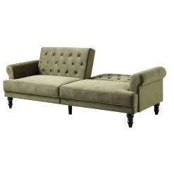 Hanney 3-Seater Chesterfield Sofabed In Moss Green Velvet -The Furniture Shop AYSF 011 MOSSGREEN VEL WB3