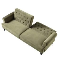 Hanney 3-Seater Chesterfield Sofabed In Moss Green Velvet -The Furniture Shop AYSF 011 MOSSGREEN VEL WB4