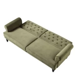 Hanney 3-Seater Chesterfield Sofabed In Moss Green Velvet -The Furniture Shop AYSF 011 MOSSGREEN VEL WB5