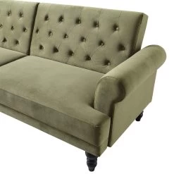 Hanney 3-Seater Chesterfield Sofabed In Moss Green Velvet -The Furniture Shop AYSF 011 MOSSGREEN VEL detail1