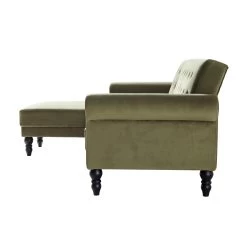 Hanney Chesterfield Chaise Sofabed In Moss Green Velvet -The Furniture Shop AYSF 012 MOSSGREEN VEL WB7
