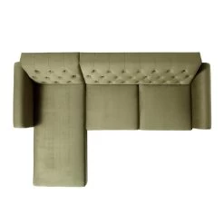 Hanney Chesterfield Chaise Sofabed In Moss Green Velvet -The Furniture Shop AYSF 012 MOSSGREEN VEL WB8