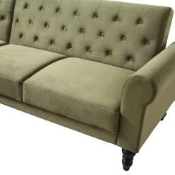 Hanney Chesterfield Chaise Sofabed In Moss Green Velvet -The Furniture Shop AYSF 012 MOSSGREEN VEL detail1
