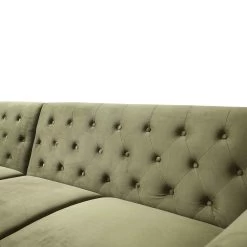 Hanney Chesterfield Chaise Sofabed In Moss Green Velvet -The Furniture Shop AYSF 012 MOSSGREEN VEL detail2