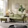Hanney Chesterfield Chaise Sofabed In Moss Green Velvet 1 Hanney Chesterfield Chaise Sofabed In Moss Green Velvet -The Furniture Shop AYSF 012 MOSSGREEN VEL main