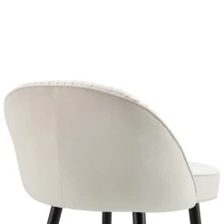 Miyae Set Of 2 Pleated Champagne Beige Velvet Upholstered Counter Stools -The Furniture Shop BCH 2148 CHAMP VEL 2P detail2