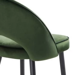 Oakley Set Of 2 Dark Green Velvet Upholstered Counter Stools With Contrast Piping -The Furniture Shop BCH 2155 DARKGREEN VEL 2P detail3