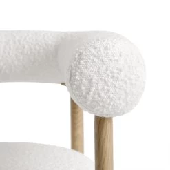 Fulbourn White Boucle Counter Stool With Natural Wood Effect Legs -The Furniture Shop BCH 2171 WHITE BOUCLE NAT detail3
