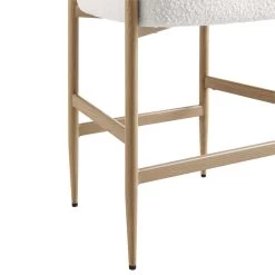 Fulbourn White Boucle Counter Stool With Natural Wood Effect Legs -The Furniture Shop BCH 2171 WHITE BOUCLE NAT detail4