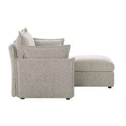 Byron Pillow Edge Mist Grey Boucle Modular Sofa, 2-Seater Chaise -The Furniture Shop BOSF 7053 GREY BOU 2STCHAISE WB6