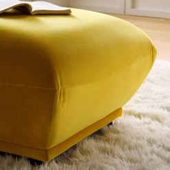 Gianni Pouffe, Goldenrod Velvet -The Furniture Shop BOSF 9678 GOLD VEL STOOL scene2