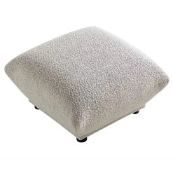 Gianni Pouffe, Mist Grey Boucle -The Furniture Shop BOSF 9678 GREY BOU STOOL WB2