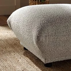 Gianni Pouffe, Mist Grey Boucle -The Furniture Shop BOSF 9678 GREY BOU STOOL scene3