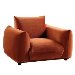 Gianni Armchair, Rust Velvet -The Furniture Shop BOSF 9678 RUST VEL 1ST WB2