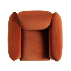 Gianni Armchair, Rust Velvet -The Furniture Shop BOSF 9678 RUST VEL 1ST WB3