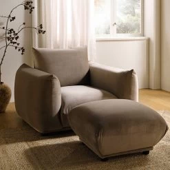 Gianni Armchair, Mink Velvet 18 Gianni Armchair, Mink Velvet -The Furniture Shop BOSF 9678 TAUPE VEL 1ST scene2