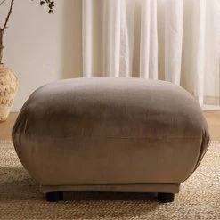 Gianni Pouffe, Mink Velvet 14 Gianni Pouffe, Mink Velvet -The Furniture Shop BOSF 9678 TAUPE VEL STOOL scene3
