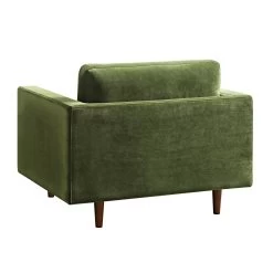 Henrietta Armchair, Moss Green Velvet -The Furniture Shop BOSF 9680 FERN VEL 1ST WB4