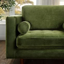 Henrietta Armchair, Moss Green Velvet -The Furniture Shop BOSF 9680 FERN VEL 1ST scene3