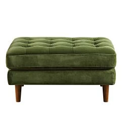 Henrietta Ottoman, Moss Green Velvet -The Furniture Shop BOSF 9680 FERN VEL STOOL WB2