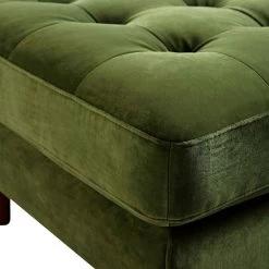 Henrietta Ottoman, Moss Green Velvet -The Furniture Shop BOSF 9680 FERN VEL STOOL detail1