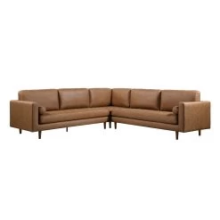 Henrietta 5+Seater Corner Sofa, Tan Faux Suede -The Furniture Shop BOSF 9680 TAN FXLT CORNER SET WB2