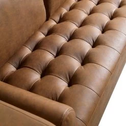 Henrietta 5+Seater Corner Sofa, Tan Faux Suede -The Furniture Shop BOSF 9680 TAN FXLT CORNER SET detail1